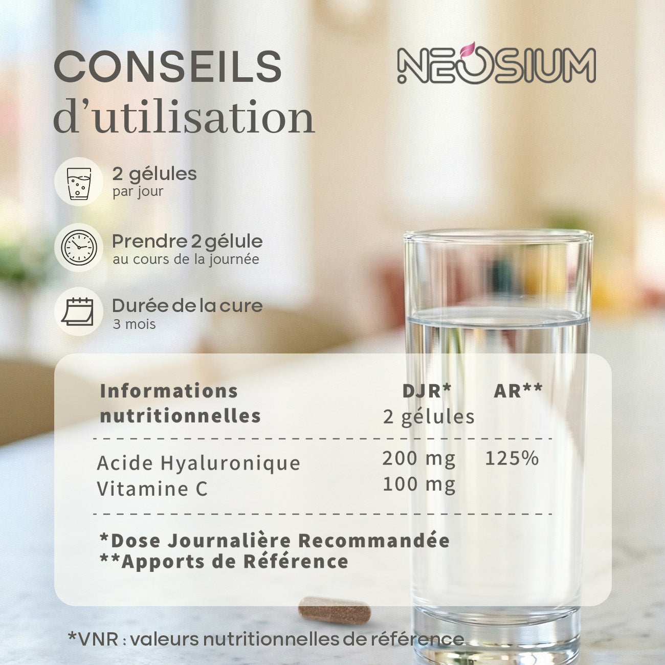 Acide hyaluronique – 60 gélules