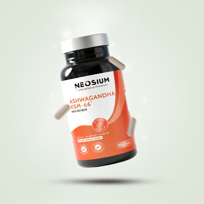 Ashwagandha Bio KSM-66® – Extrait 5% Withanolides, Cure 45 jours – NEOSIUM