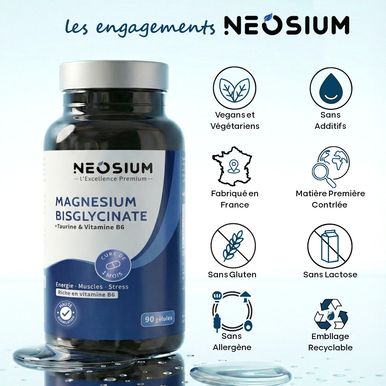 Bisglycinate de magnésium – 90 gélules